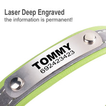 Load image into Gallery viewer, Reflective Leather Customized Cat Collar - PetBrand