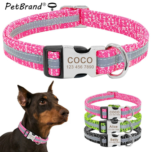 Personalized Reflective Dog Collars - PetBrand 