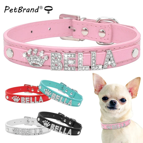 Bling Rhinestone Personalized pet Collars - PetBrand 