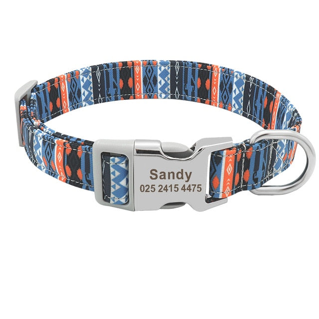 Personalized Printed Nylon Dog Collar - PetBrand 