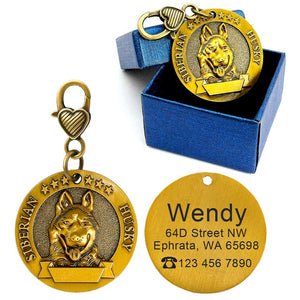 Engraved Personalized Metal Pet  ID Tag - PetBrand 