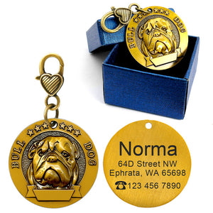 Engraved Personalized Metal Pet  ID Tag - PetBrand 