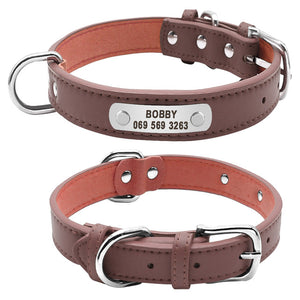 Leather  Durable Personalized Dog Collar - PetBrand 