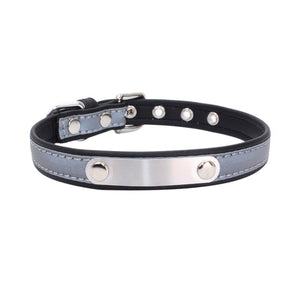 Reflective Leather Customized Cat Collar - PetBrand 