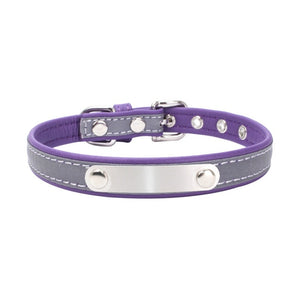 Reflective Leather Customized Cat Collar - PetBrand 