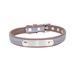 Reflective Leather Customized Cat Collar - PetBrand 