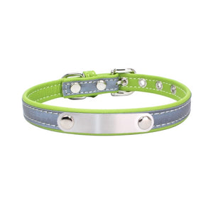 Reflective Leather Customized Cat Collar - PetBrand 